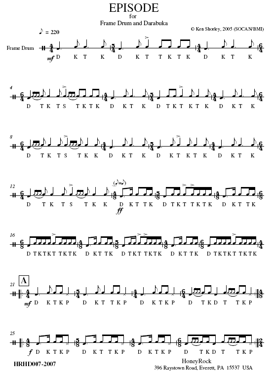 Prelude & Episode, Percussion Duet