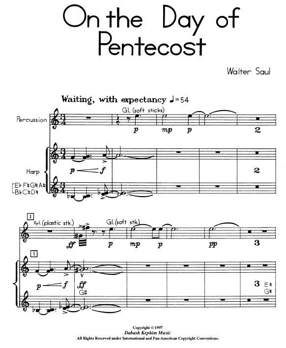 On the Day of Pentecost for Percussion and Harp