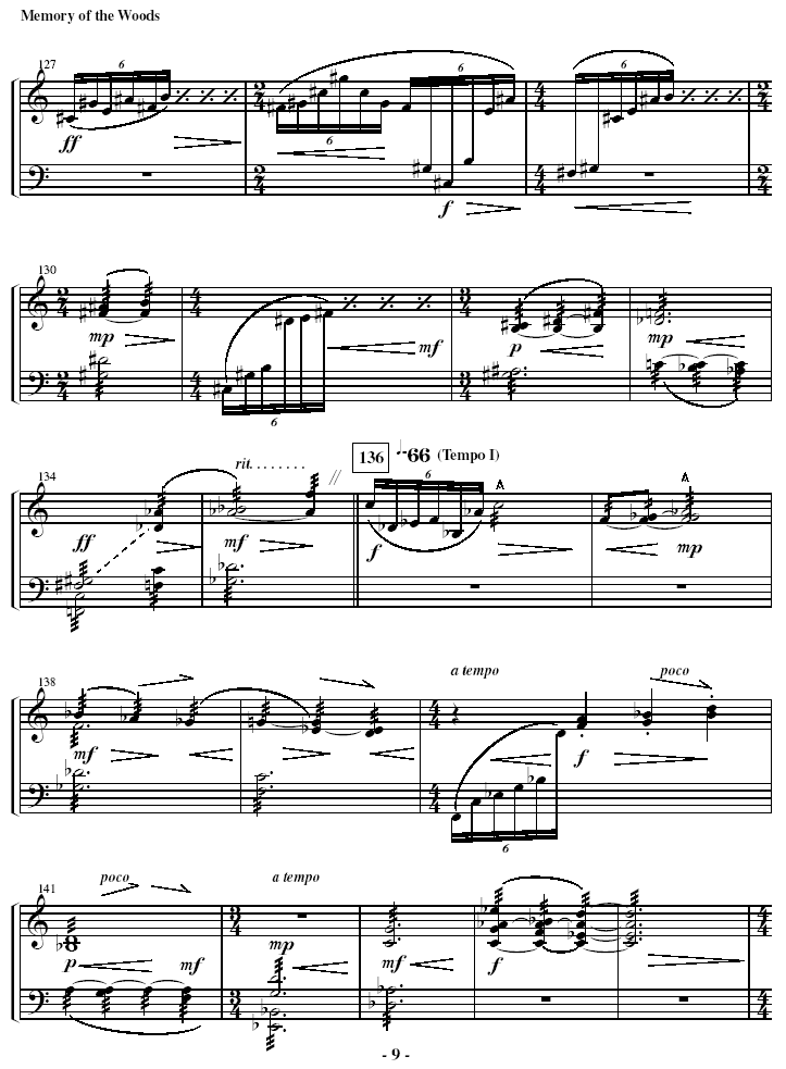 Memory of the Woods for Solo Marimba