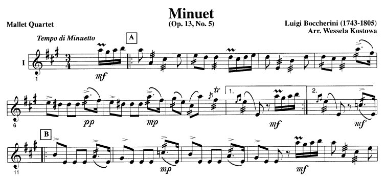 Minuet for Mallet Ensemble