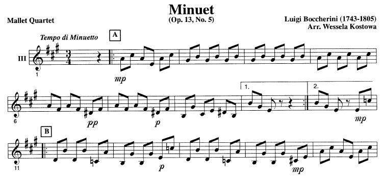 Minuet for Mallet Ensemble