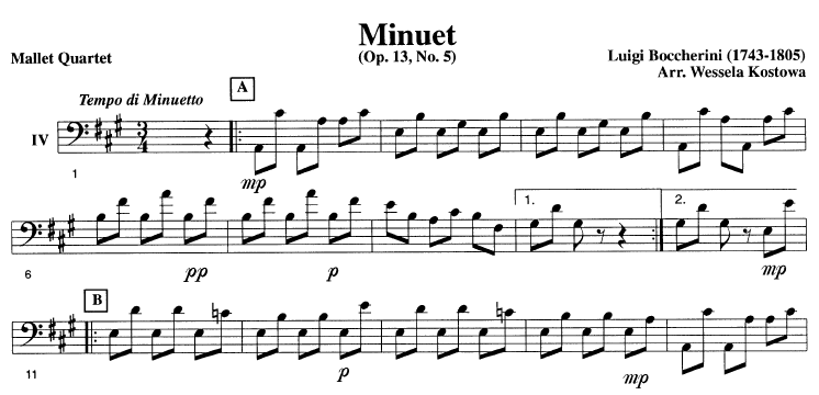 Minuet for Mallet Ensemble