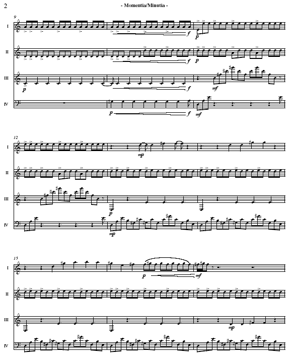 Momentia/Minutia for Marimba Quartet