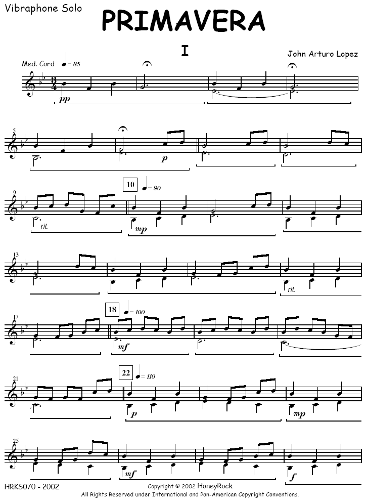 Las Estaciones Del Ao for Solo Marimba/Vibraphone