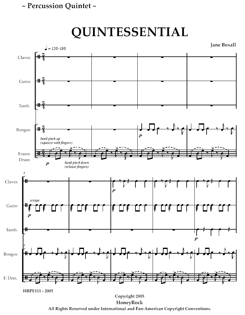 Quintessential for Percussion Quintet