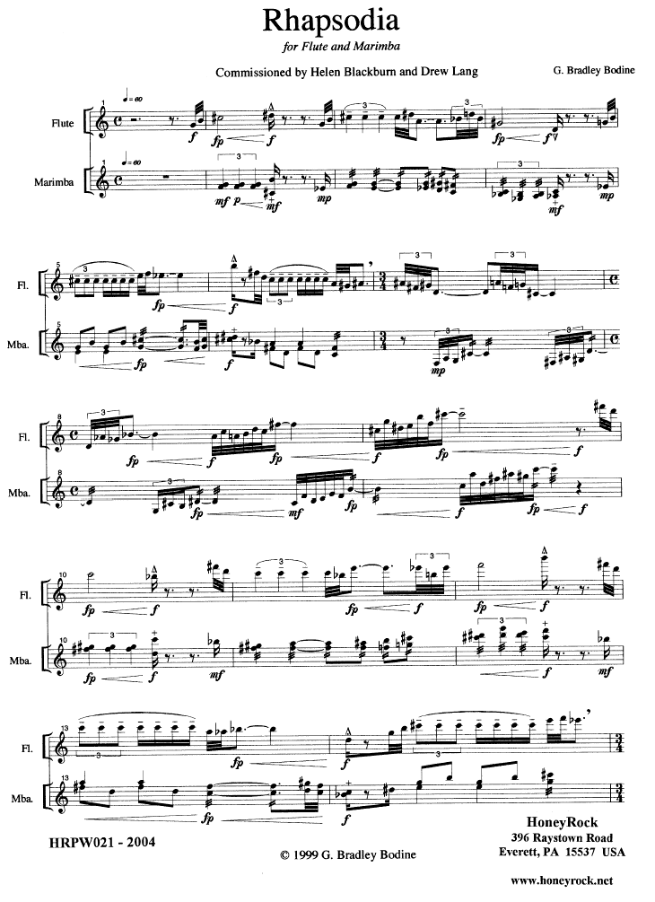 Rhapsodia, score