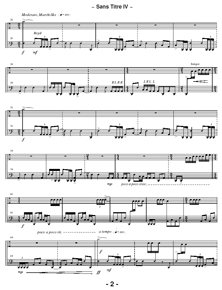 Sans Titre IV for Timpani and Percussion