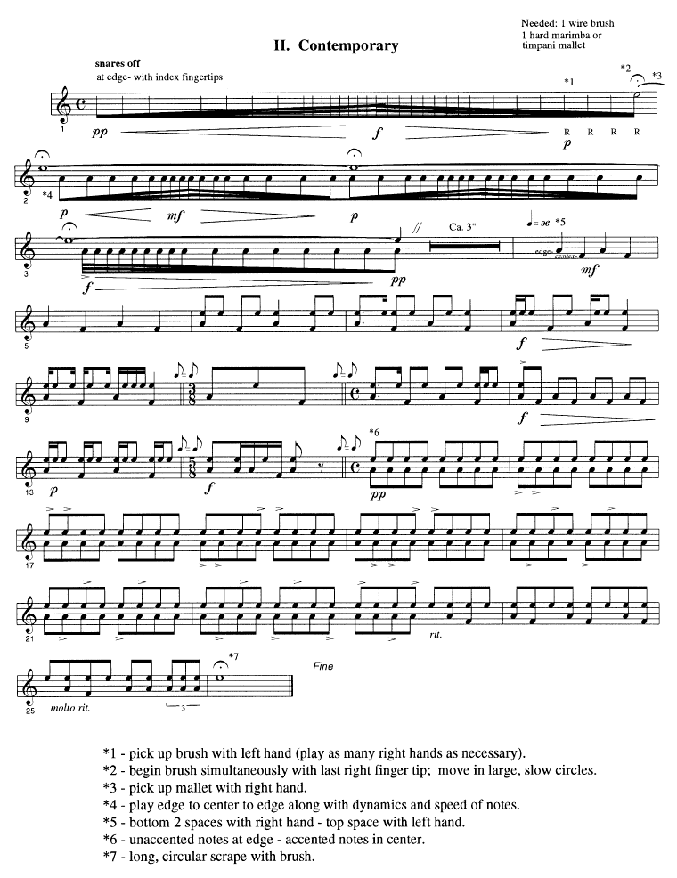 Three Styles Suite, for Solo Snare Drum