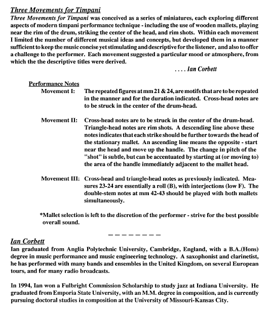 Three Movements for Timpani, HoneyRock Publishing - Percussion Music