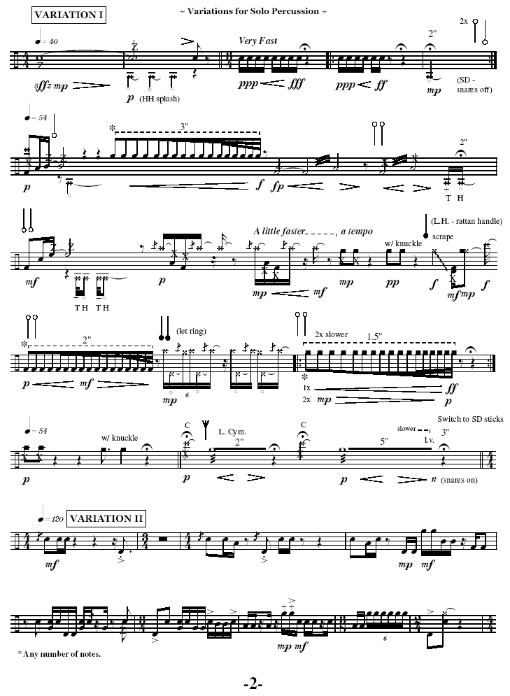 Variations for Solo Percussion