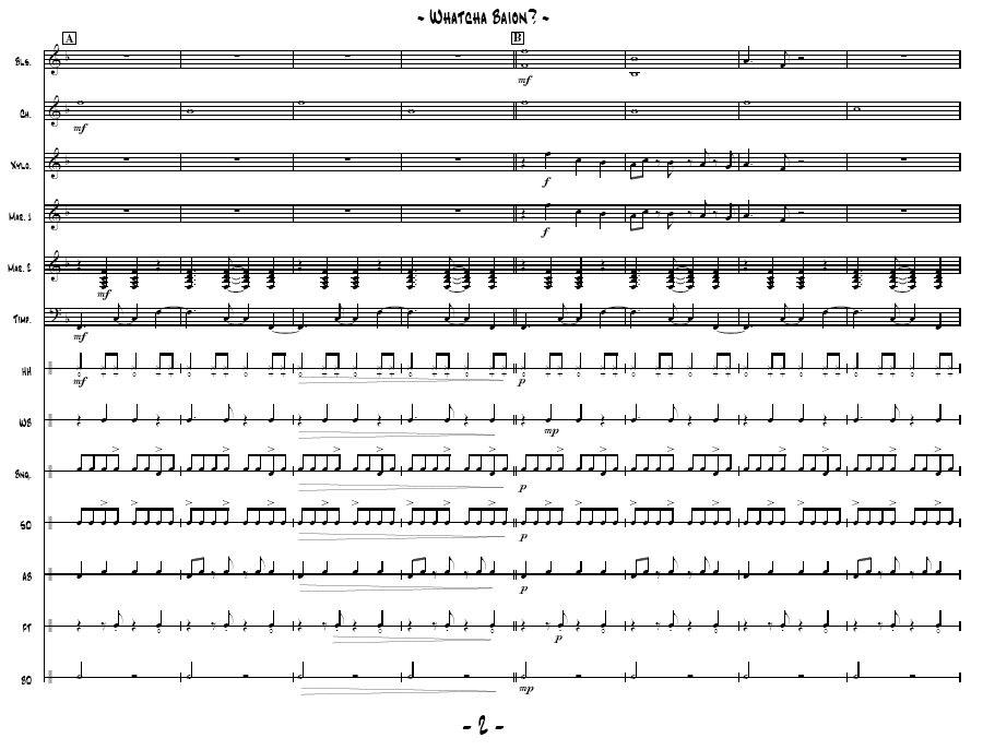 Whatcha Baion? for Percussion Ensemble, 9-13 or More Players
