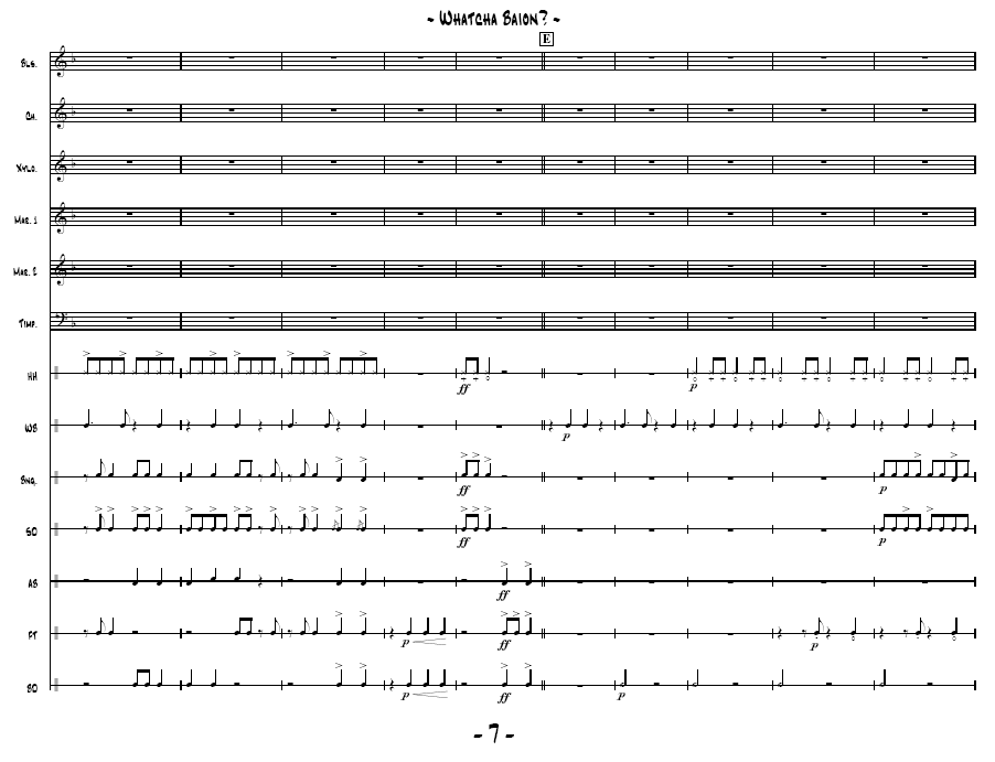 Whatcha Baion? for Percussion Ensemble, 9-13 or More Players