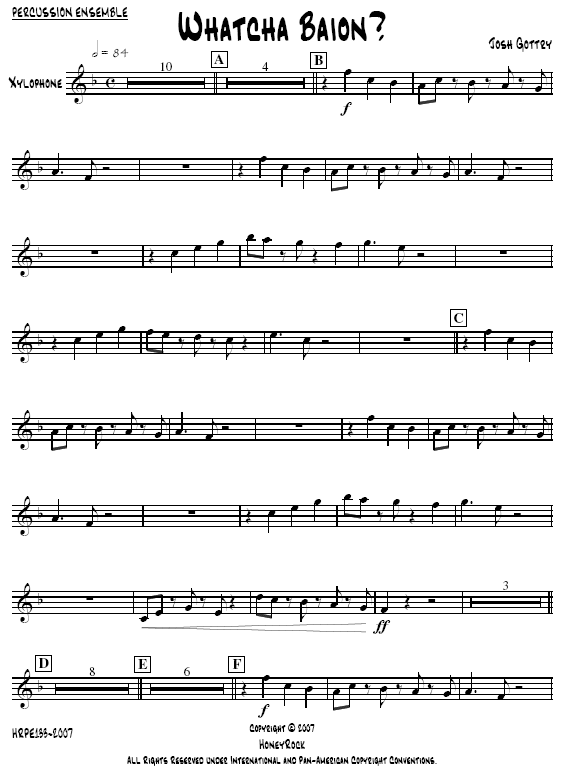 Whatcha Baion? for Percussion Ensemble, 9-13 or More Players