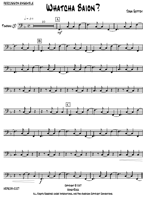 Whatcha Baion? for Percussion Ensemble, 9-13 or More Players