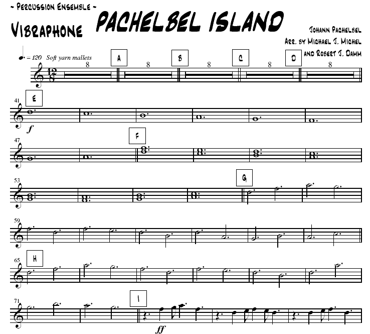 Pachelbel Island for Percussion Ensemble