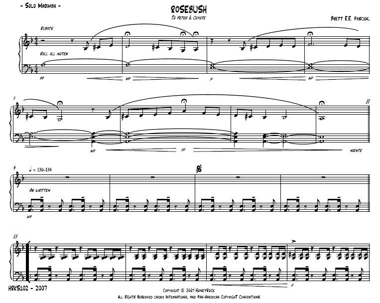 Rosebush for Solo Marimba