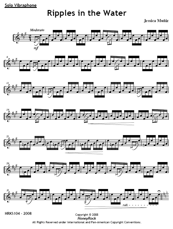 Ripples in the Water for Solo Vibraphone