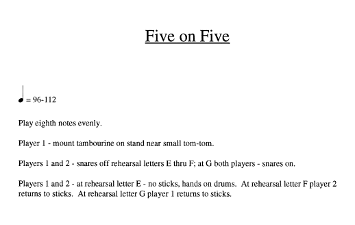 Five on Five for Two Drum Sets