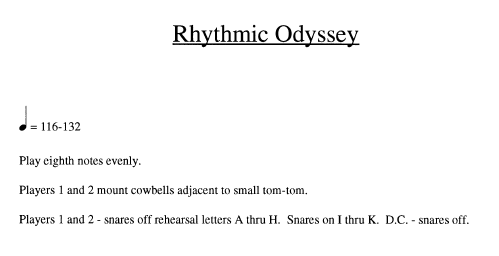 Rhythmic Odyssey for Two Drum Sets