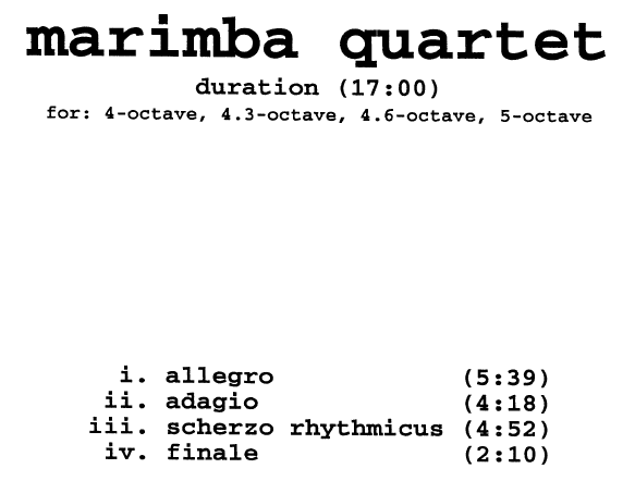 Marimba Quartet