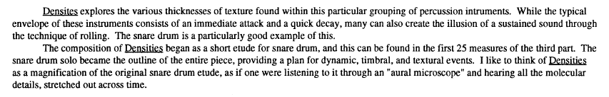 Densities for Percussion Quartet