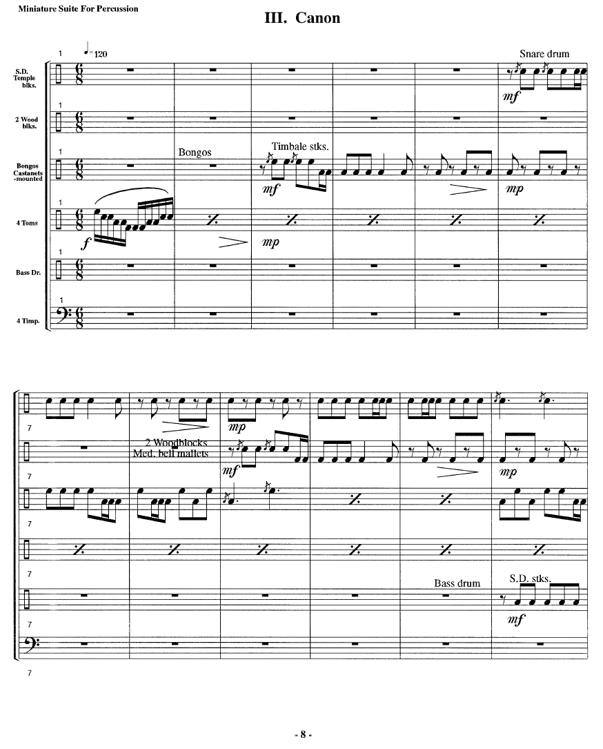 Miniature Suite for Percussion, 6 Players