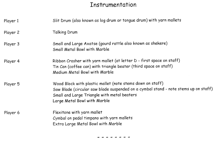 World Beat Sonata for Percussion Ensemble, 6 Players