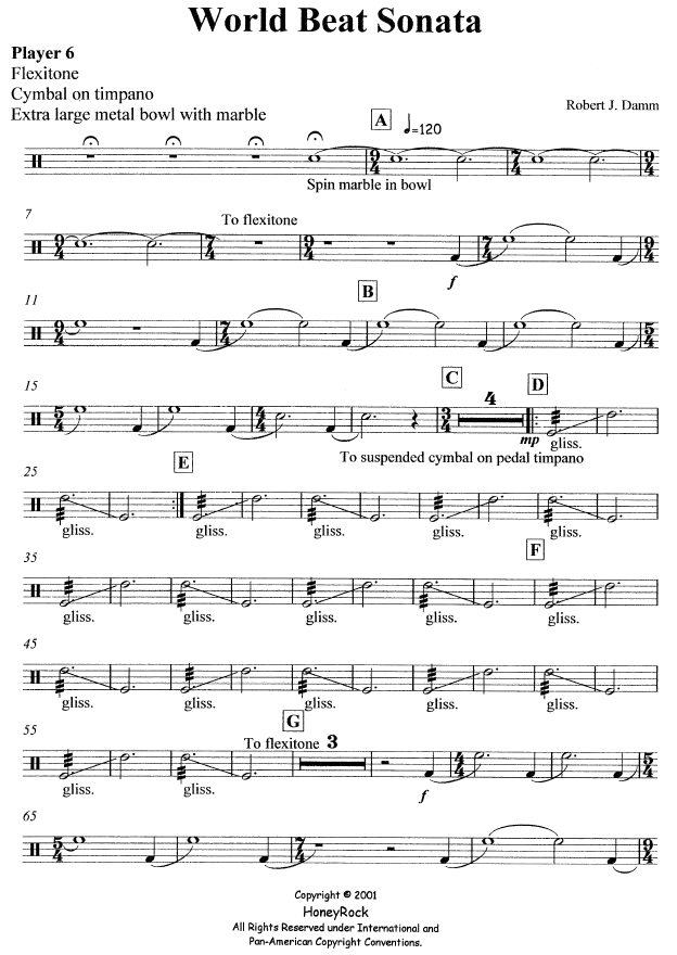 World Beat Sonata for Percussion Ensemble, 6 Players