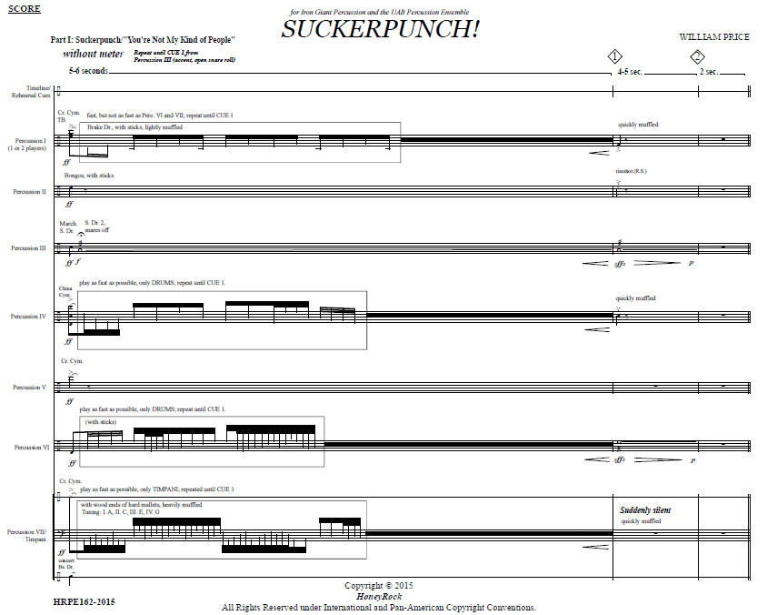 SUCKERPUNCH! for Percussion Ensemble, 7 Players - William Price