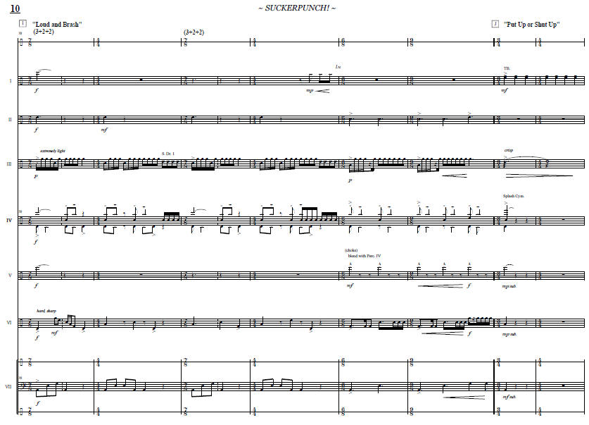 SUCKERPUNCH! for Percussion Ensemble, 7 Players - William Price