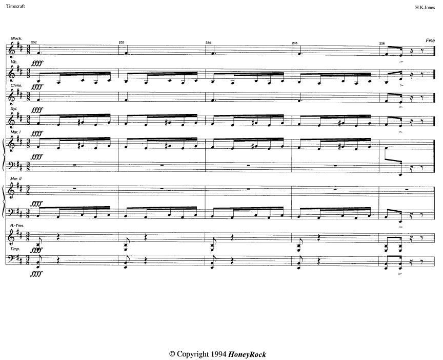 Timecraft for Percussion Ensemble, 8 Players