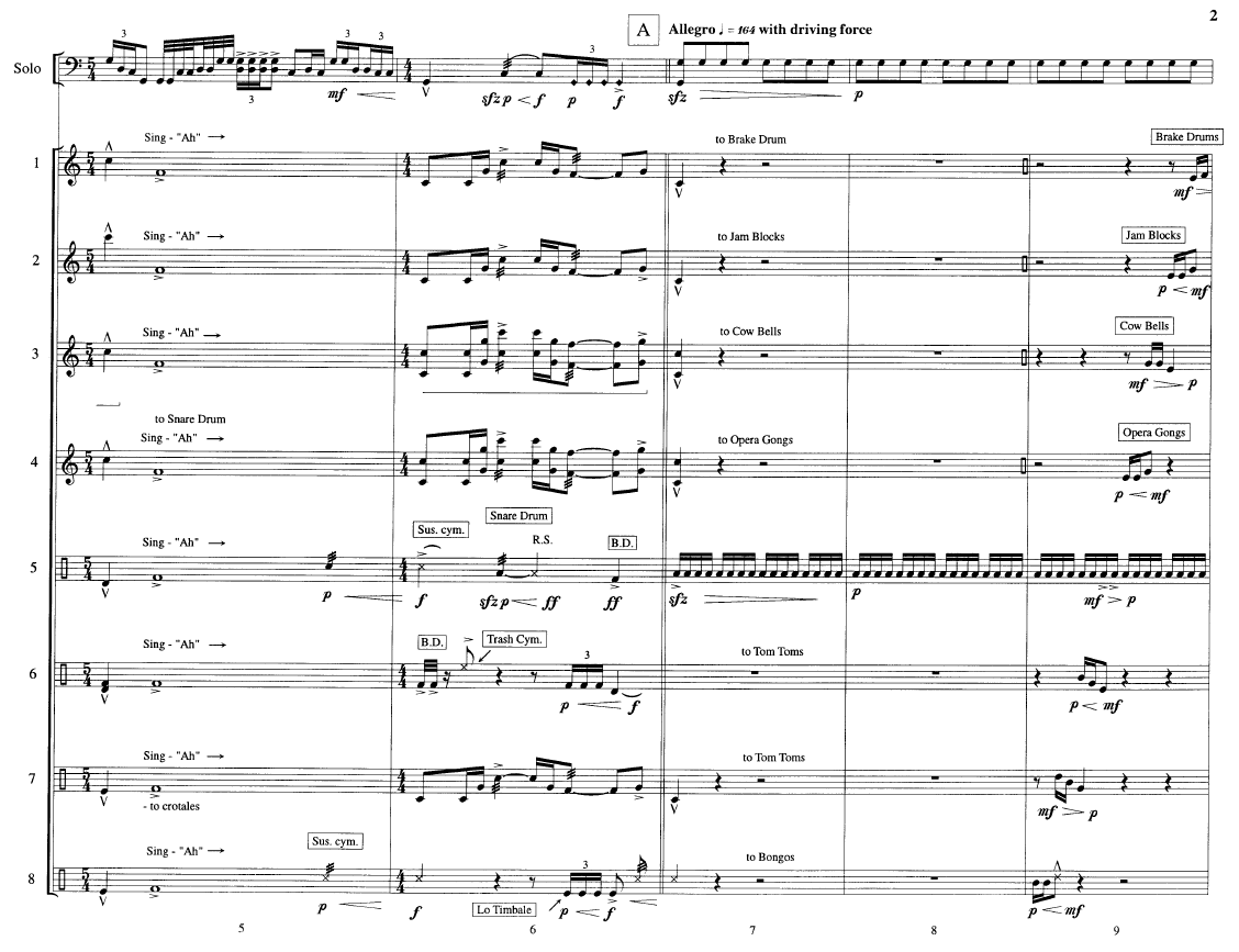 Vicissitude for Percussion Ensemble, 9 Players