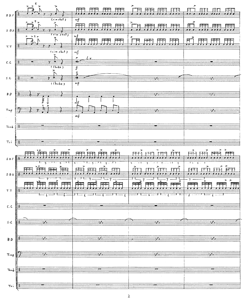 Alternate Stickin' Parade for Percussion Ensemble, 9 players