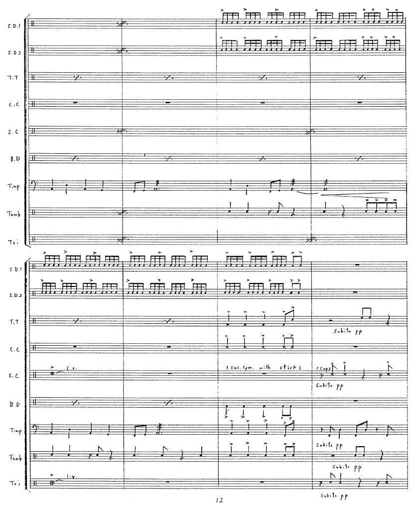 Alternate Stickin' Parade for Percussion Ensemble, 9 players