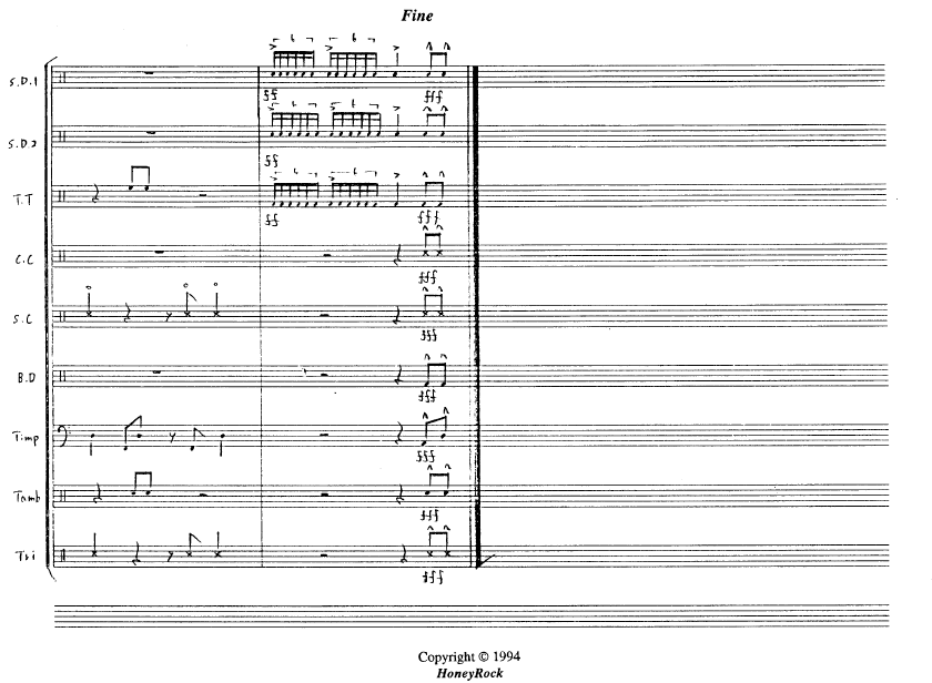 Alternate Stickin' Parade for Percussion Ensemble, 9 players