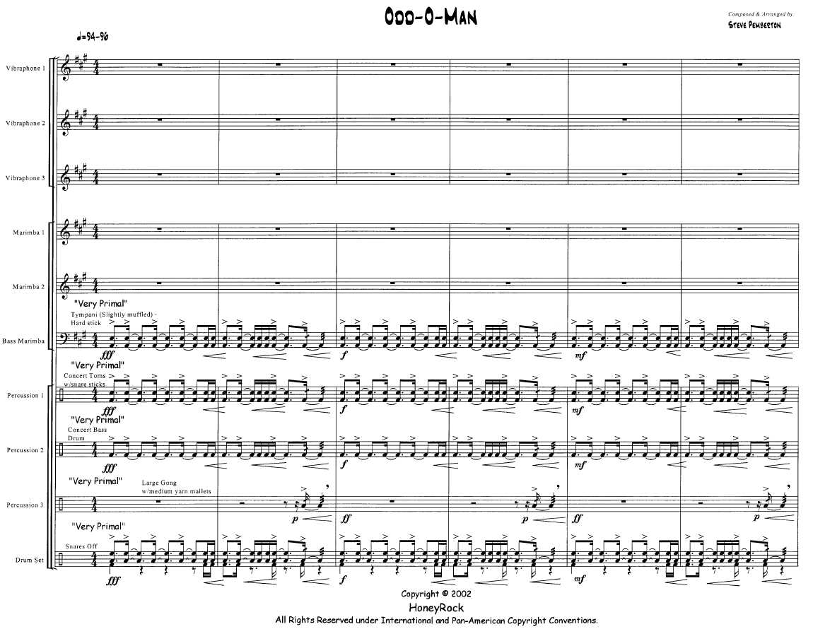 Odd-O-Man for Percussion Ensemble, 10 players