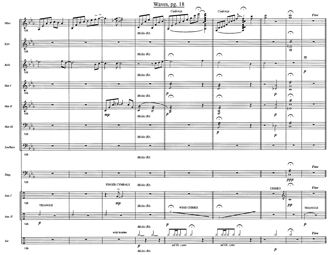 Waves for Percussion Ensemble, 11 Players