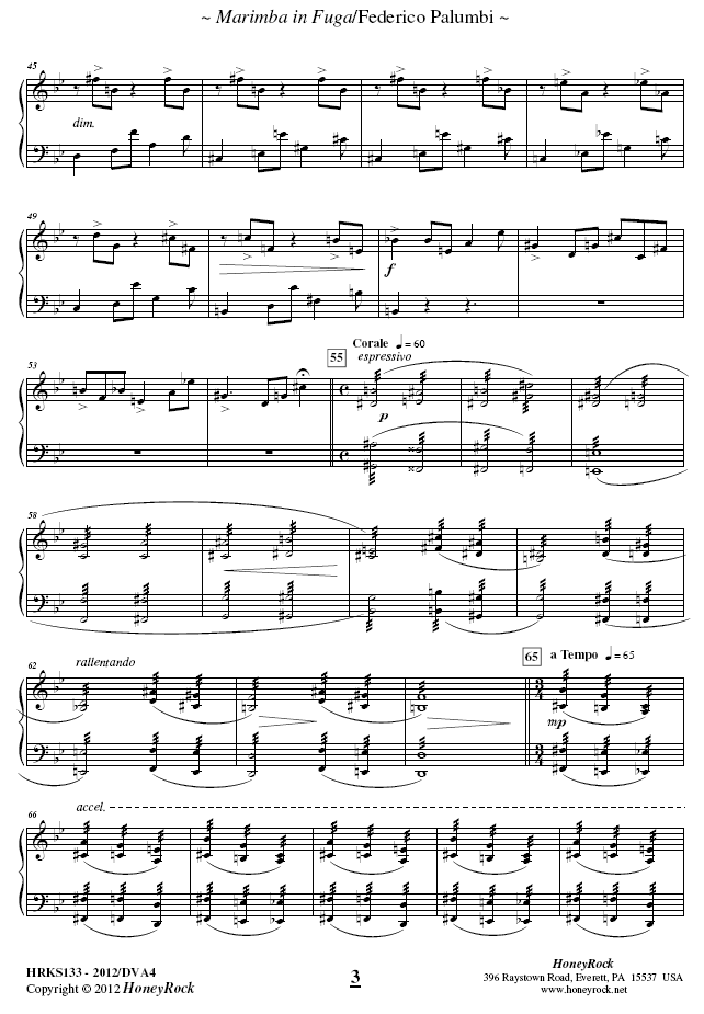 Marimba in Fuga for Solo Marimba