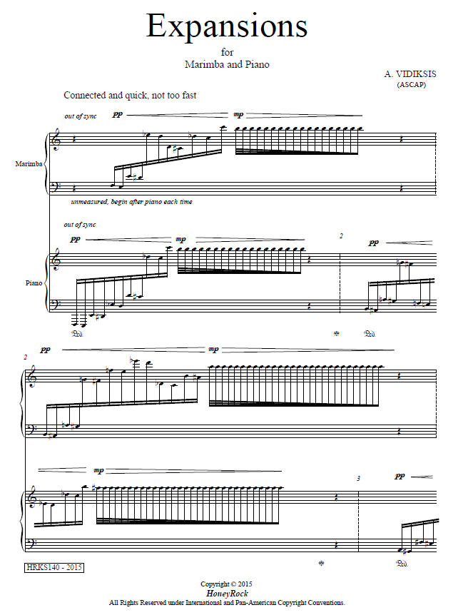 Expansions for Marimba and Piano, Adam Vidiksis