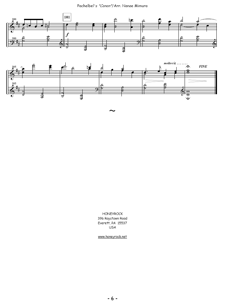 Transformation of Pachelbel's "Canon" for Solo Marimba