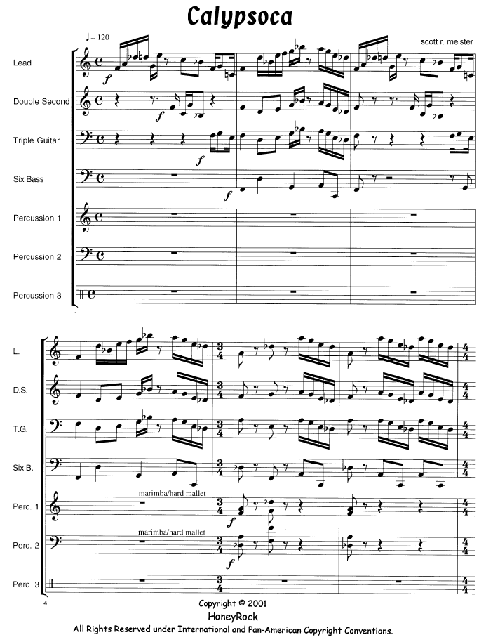 Calypsoca: for Steelband and Percussion Trio