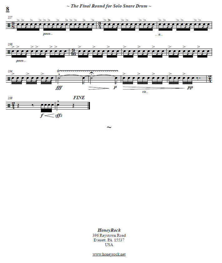 The Final Round for Solo SNare Drum