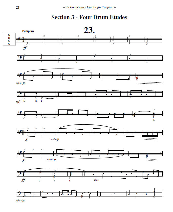 33 Elementary Etudes for Timpani, Jason Baker