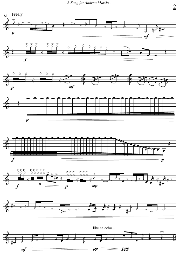 A Song for Andrew Martin, for Glockenspiel