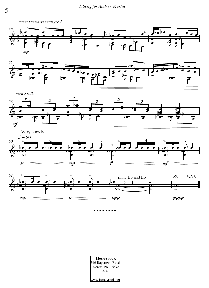 A Song for Andrew Martin, for Glockenspiel