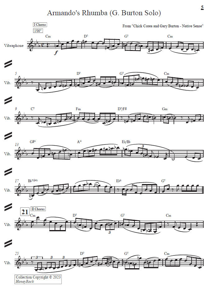 Gary Burton Collection: Classic Solos Transcribed VOL. I