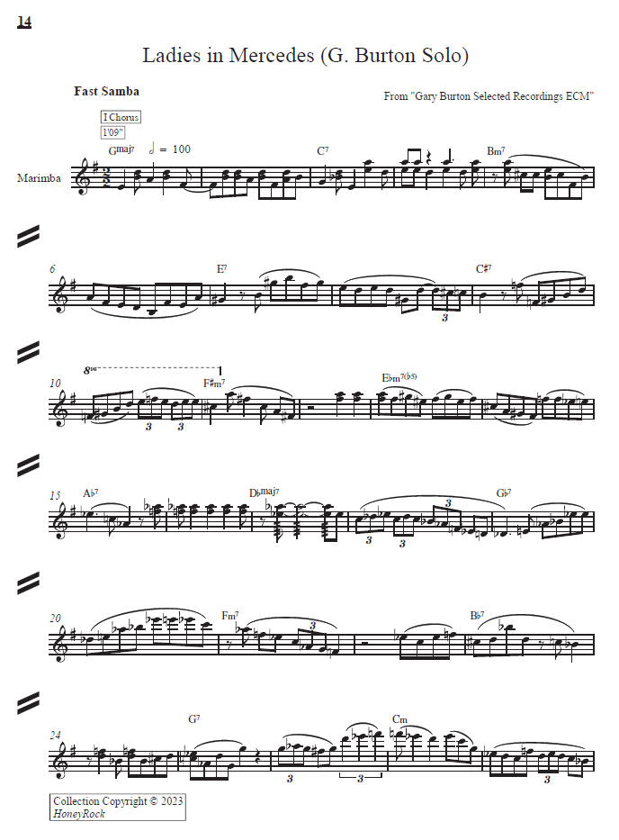 Gary Burton Collection: Classic Solos Transcribed VOL. I