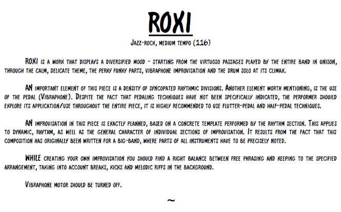 ROXI for Vibraphone and Jazz Trio