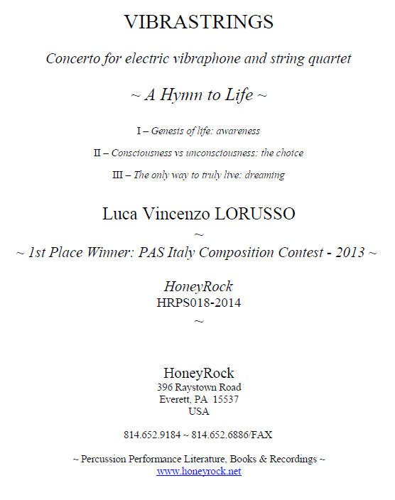 VIBRASTRINGS: Concerto for Electric Vibraphone and String Quartet